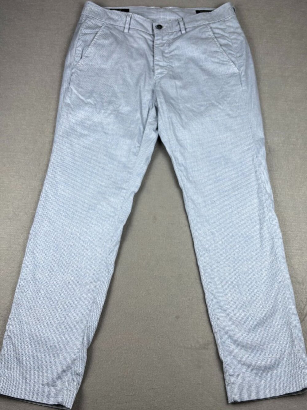 Mason's Torino Style Light Blue Micro Check Stretch Pants IT 48
